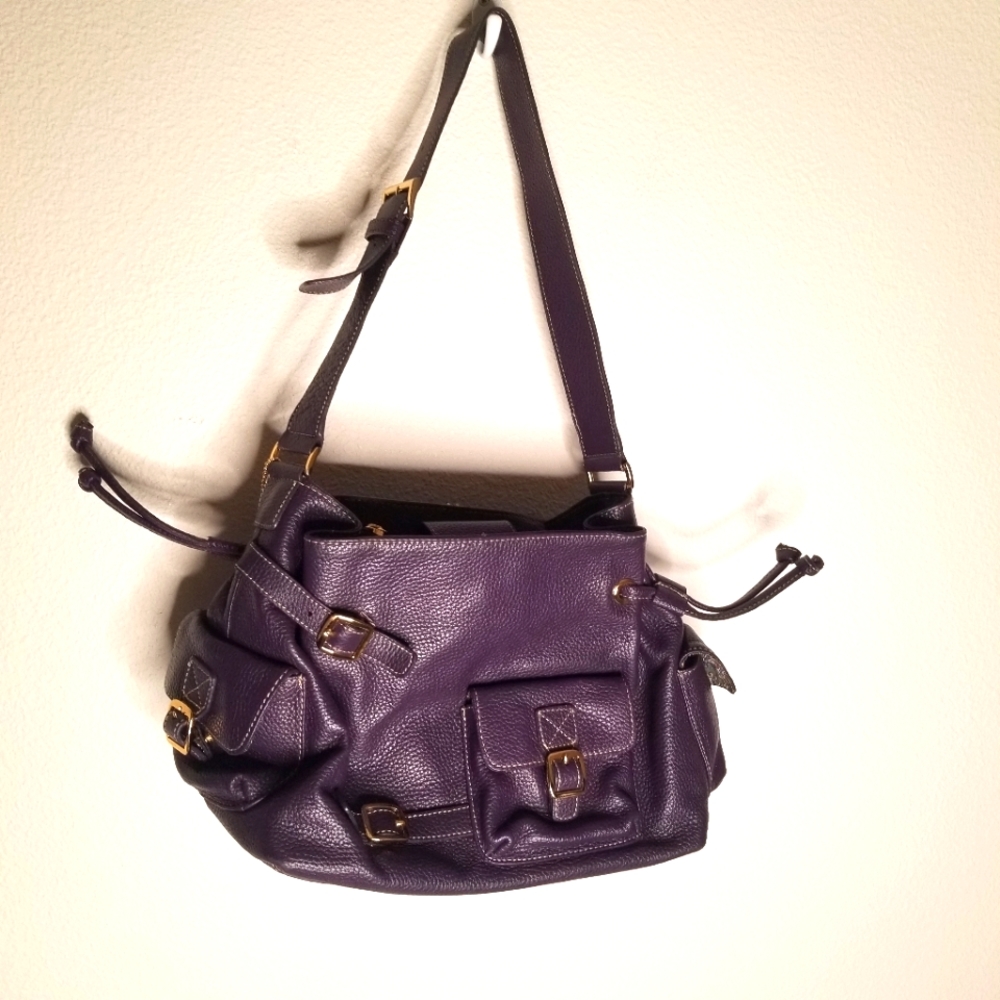 Maxx New York purple leather bag with dust bag